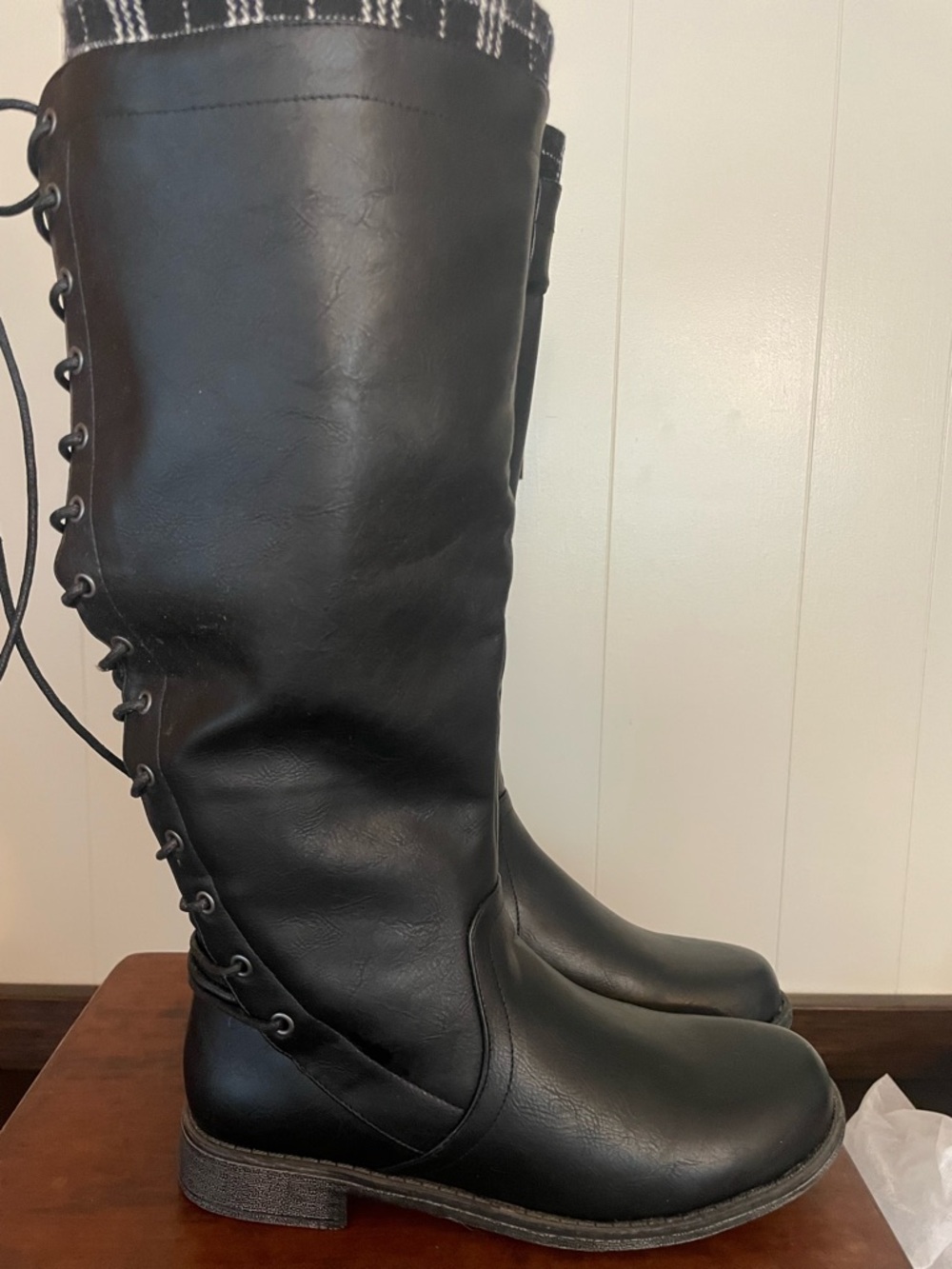 Black Women's Tall Lace-Up Boots - Unbranded. Never worn!